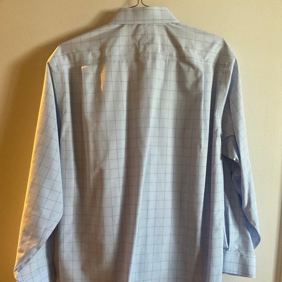 Two Joseph A Banks Button Down Shirts, Blue/Tan & Gray Stripe - Size 17-34 - Picture 3 of 7